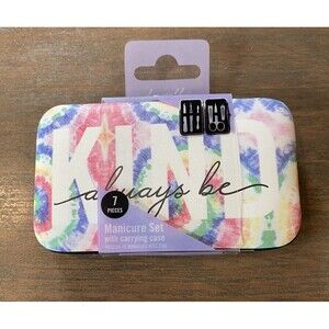 Danielle Creations Manicure Set- 7 Piece "Always Be Nice" Tie Dye Case, Nails